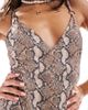 ASOS DESIGN ASOS DESIGN Aimee skinny strap swimsuit with ring detail in snake print-Multi - 3