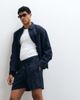 ASOS DESIGN ASOS DESIGN all-over floral print shorts with linen in navy - part of a set - 2