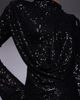 ASOS DESIGN ASOS DESIGN all-over sequin long sleeve wrap front detail maxi dress in black-Gray - 3