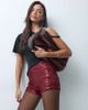 ASOS DESIGN ASOS DESIGN allover sequin micro shorts in berry-RED - 1
