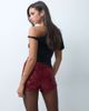 ASOS DESIGN ASOS DESIGN allover sequin micro shorts in berry-RED - 3