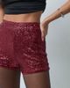 ASOS DESIGN ASOS DESIGN allover sequin micro shorts in berry-RED - 4