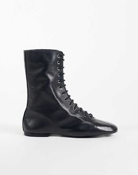 ASOS DESIGN ASOS DESIGN Anais premium leather lace up sock boots in black