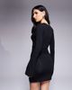 ASOS DESIGN ASOS DESIGN angel sleeve asymmetric cowl mini dress with hardware chain in black - 2