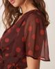 ASOS DESIGN ASOS DESIGN angel sleeve wrap front maxi dress with seaming details in cherry polka dot print-Multi - 2