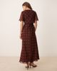 ASOS DESIGN ASOS DESIGN angel sleeve wrap front maxi dress with seaming details in cherry polka dot print-Multi - 3