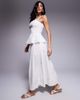 ASOS DESIGN ASOS DESIGN Angie cotton poplin broderie beach maxi skirt in cream-White - 3
