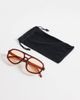 ASOS DESIGN ASOS DESIGN angular aviator sunglasses in crystal brown with light yellow lens - 3