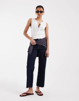 ASOS DESIGN ASOS DESIGN ankle grazer comfort stretch straight leg jeans in rinse-Navy