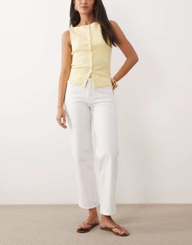 ASOS DESIGN ASOS DESIGN ankle grazer comfort stretch straight leg jeans in white