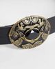 ASOS DESIGN ASOS DESIGN antique look western buckle belt in gold-Black - 2