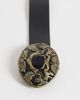 ASOS DESIGN ASOS DESIGN antique look western buckle belt in gold-Black - 3