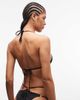 ASOS DESIGN ASOS DESIGN Ari high apex triangle cut-out bikini top with hoop hardware detail in black - 4