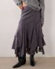 ASOS DESIGN ASOS DESIGN asymmetric and seam detail midi skirt in charcoal-WHITE - 3