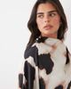 ASOS DESIGN ASOS DESIGN asymmetric blouson sleeve satin maxi dress in mono animal print-Multi - 3