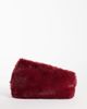 ASOS DESIGN ASOS DESIGN asymmetric clutch in burgundy faux fur-Red - 1