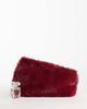 ASOS DESIGN ASOS DESIGN asymmetric clutch in burgundy faux fur-Red - 2