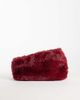 ASOS DESIGN ASOS DESIGN asymmetric clutch in burgundy faux fur-Red - 4