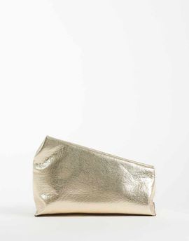 ASOS DESIGN ASOS DESIGN asymmetric clutch in metallic gold-Silver