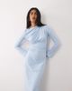 ASOS DESIGN ASOS DESIGN asymmetric drape slash neck maxi dress in blue - 2