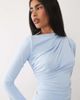 ASOS DESIGN ASOS DESIGN asymmetric drape slash neck maxi dress in blue - 3