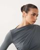 ASOS DESIGN ASOS DESIGN asymmetric drape slash neck maxi dress in slate gray - 3