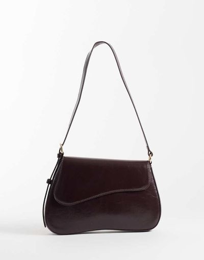 ASOS DESIGN ASOS DESIGN asymmetric flap shoulder bag in brown