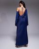 ASOS DESIGN ASOS DESIGN asymmetric neckline tie back midi dress in blue-Navy - 2