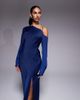 ASOS DESIGN ASOS DESIGN asymmetric neckline tie back midi dress in blue-Navy - 3
