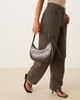 ASOS DESIGN ASOS DESIGN asymmetric scoop shoulder bag with buckle detail in chocolate-Brown - 1