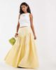 ASOS DESIGN ASOS DESIGN asymmetric tiered boho maxi skirt in buttermilk-Black - 1
