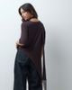 ASOS DESIGN ASOS DESIGN asymmetric top with fringe scarf in chocolate-Brown - 3