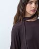 ASOS DESIGN ASOS DESIGN asymmetric top with fringe scarf in chocolate-Brown - 4