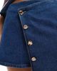 ASOS DESIGN ASOS DESIGN asymmetric wrap front denim micro mini skirt with gold buttons in mid blue - part of a set - 4