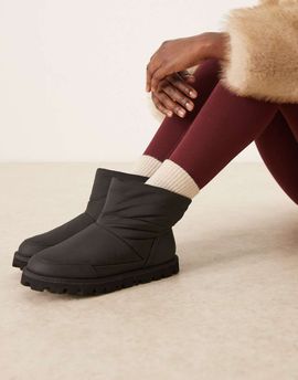 ASOS DESIGN ASOS DESIGN Audrey nylon snow boots in black