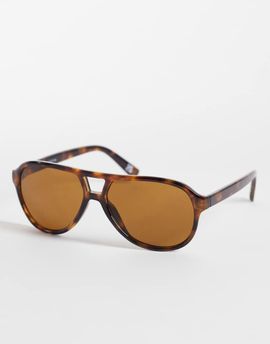 ASOS DESIGN ASOS DESIGN aviator fashion glasses in brown tort with brown lens