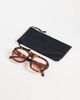 ASOS DESIGN ASOS DESIGN aviator light tint sunglasses in tort with pink lens-Brown - 3