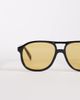 ASOS DESIGN ASOS DESIGN aviator light tint sunglasses with brown lens-Yellow - 2
