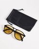 ASOS DESIGN ASOS DESIGN aviator light tint sunglasses with brown lens-Yellow - 3