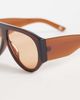 ASOS DESIGN ASOS DESIGN aviator light tint sunglasses with wide temple in tonal brown - 2