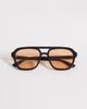ASOS DESIGN ASOS DESIGN aviator sunglasses in black frame with amber lens - 3