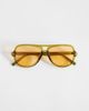 ASOS DESIGN ASOS DESIGN aviator sunglasses with crystal green frames and amber lenses - 3