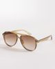 ASOS DESIGN ASOS DESIGN aviator sunglasses with crystal neutral frames and brown lenses - 1