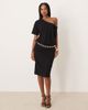 ASOS DESIGN ASOS DESIGN awkward length dress with slouchy off shoulder detail in black - 1