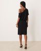 ASOS DESIGN ASOS DESIGN awkward length dress with slouchy off shoulder detail in black - 3