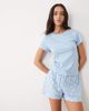 ASOS DESIGN ASOS DESIGN baby tee & shorts pajama set in blue with star print - 1