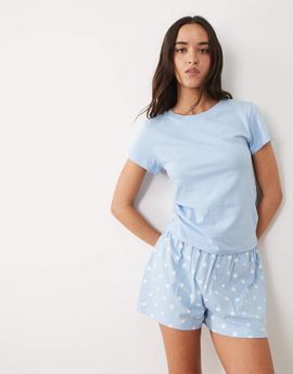 ASOS DESIGN ASOS DESIGN baby tee & shorts pajama set in blue with star print