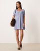 ASOS DESIGN ASOS DESIGN babydoll button down mini dress in blue and red stripes-Multi - 2