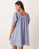 ASOS DESIGN ASOS DESIGN babydoll button down mini dress in blue and red stripes-Multi - 3