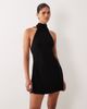 ASOS DESIGN ASOS DESIGN backless flippy mini dress with scarf detail in black - 1